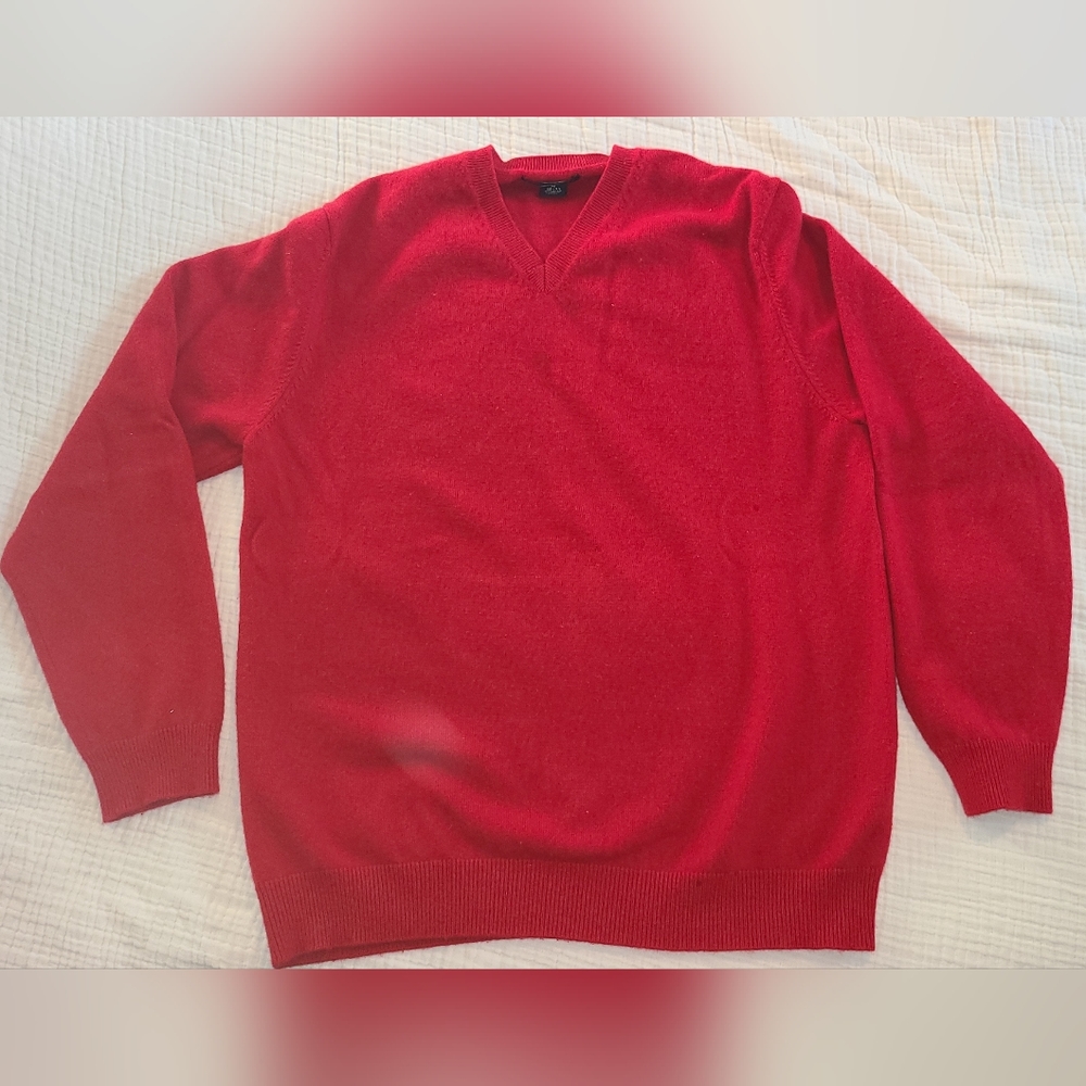 Lands' End Cashmere, Men's Medium Sweater, Red.